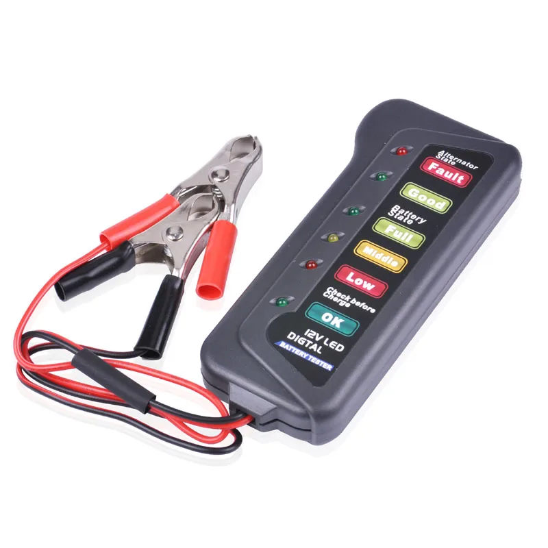 6 светодиодный светильник Батарея датчик IndicatorTester 12V для автомобилей мотоциклов