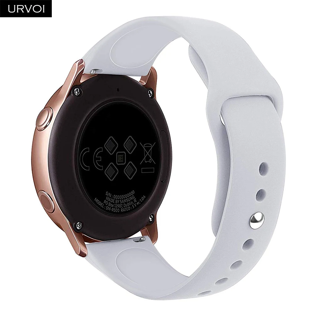 URVOI ремешок для Galaxy Watch Active/42 мм/46 мм спортивный силиконовый ремешок дизайн быстросъемные шпильки мягкая удобная замена - Цвет ремешка: Light grey