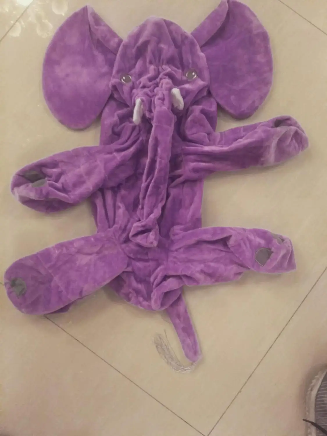 Purple 33cm 40/60 см, мягкая кожа слона для младенцев, плюшевая игрушка, плюшевая игрушка, плюшевая кукла - Цвет: Purple 33cm