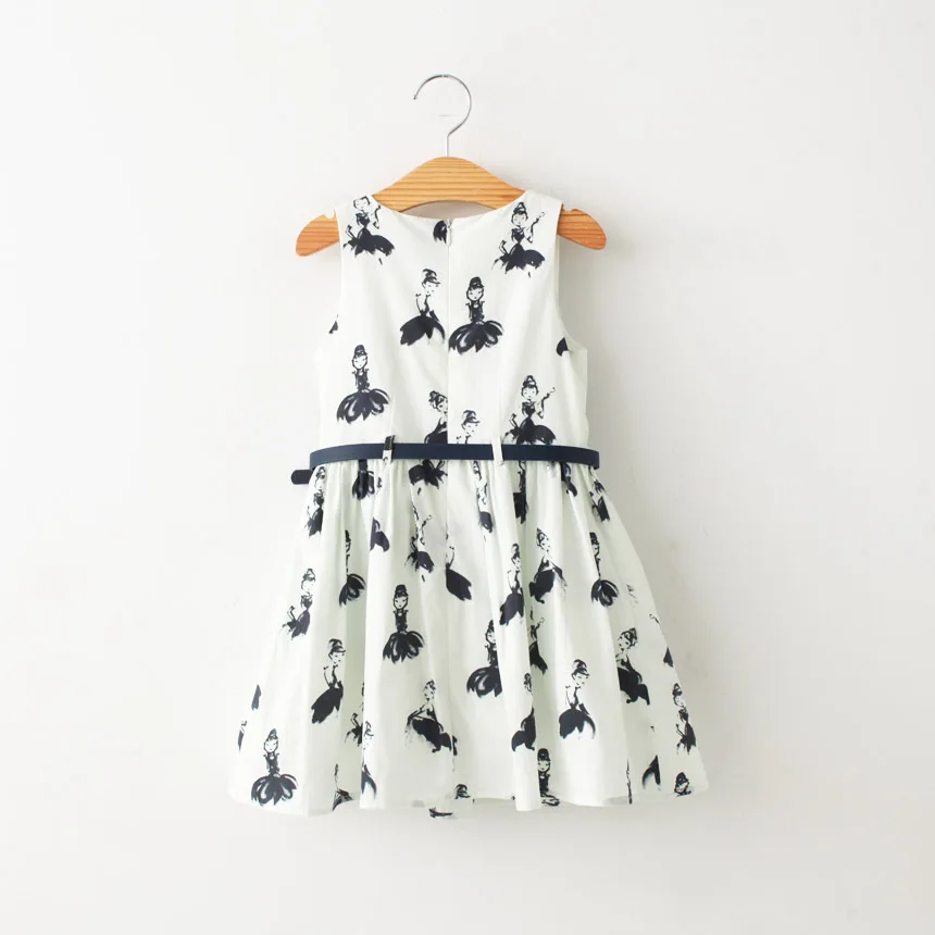 Лидер продаж Новая детская одежда Модные платья для девочек с поясом платье