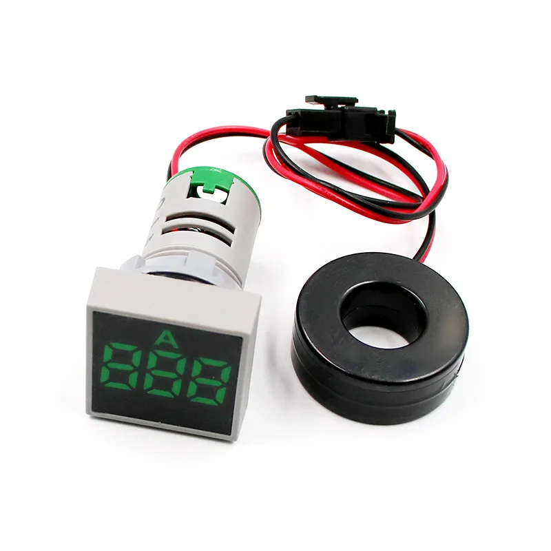 22 мм AC20-500V 0-100A цифровой светодиодный вольтметр измеритель напряжения индикатор пилотный светильник Амперметр тестер тока Датчик авто - Цвет: Green Ammeter