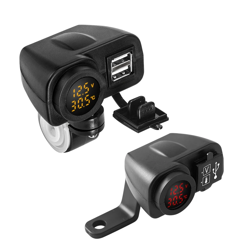 12 В 4.2A мотоциклетное двойное USB зарядное устройство Moto 2.1A+ 2.1A 12 В до 5 В USB зарядное устройство с вольтметр светодиодный дисплей розетки Мотокросс зарядное устройство