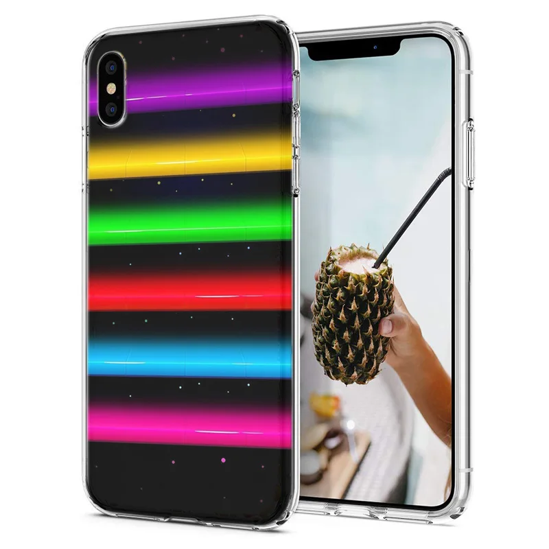 Soft Phone Case For iPhone 6 7 XS Max Covers TPU Colorful Sky Geometry Painted Design Fundas X XR F015 |
