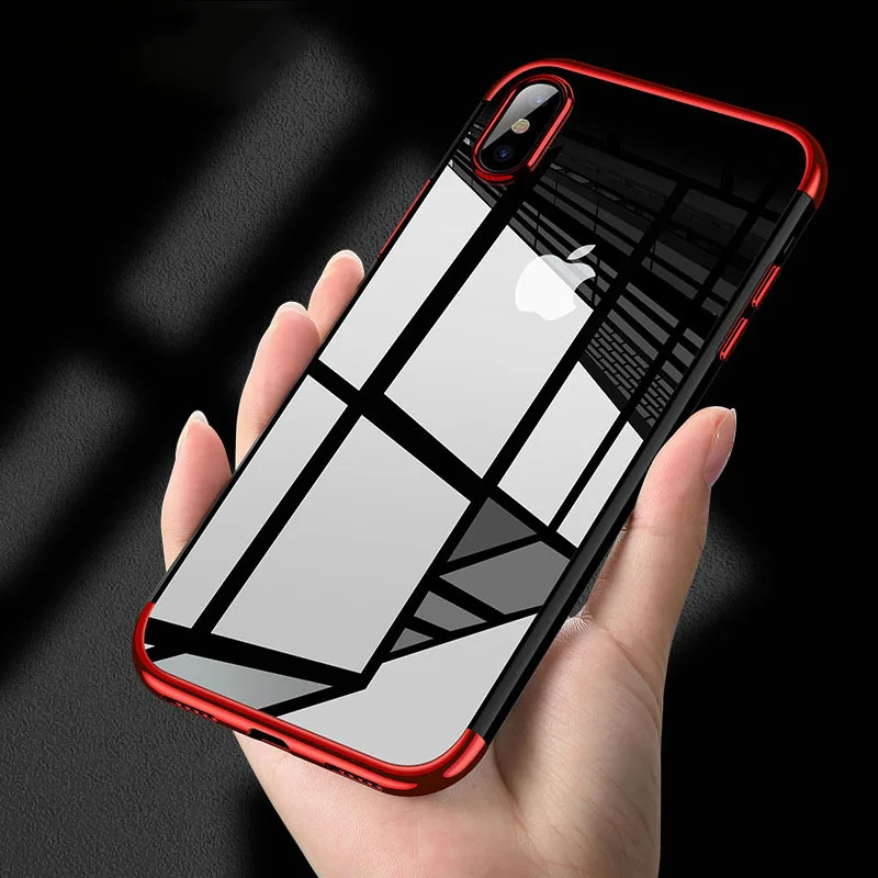 

Luxury Plating Case For iPhone Xr X XS Max Electroplating Slim Soft TPU Silicone Cover For iPhone X 6 6s 7 8 Plus Shell Capinhas