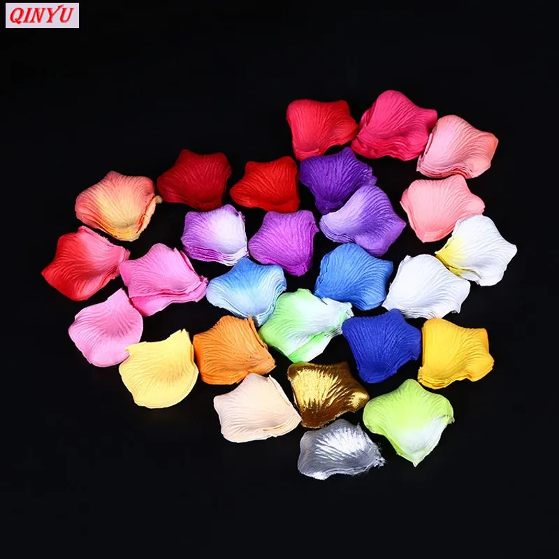 100 шт./лот Красочные цветы шелковые лепестки роз для свадебного украшения