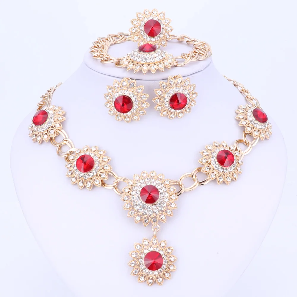 Женские Ювелирные наборы для невесты модные свадебные украшения кристалл