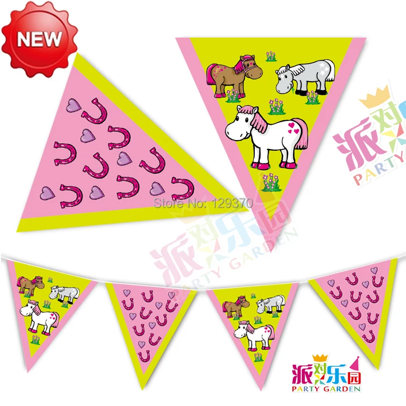 3 м Детские Треугольные флаги баннеры для вечеринок маленький пони украшение