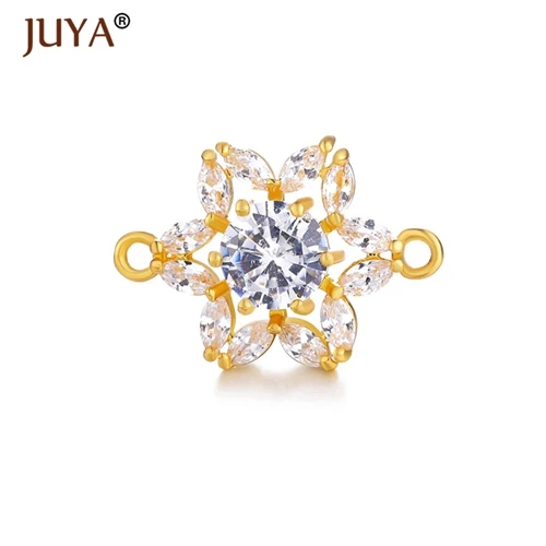 gold Фурнитура для бижутерии, кристалл цветок коннектор, для производства серег, браслетов, колье,фурнитура для сережек - Цвет: gold