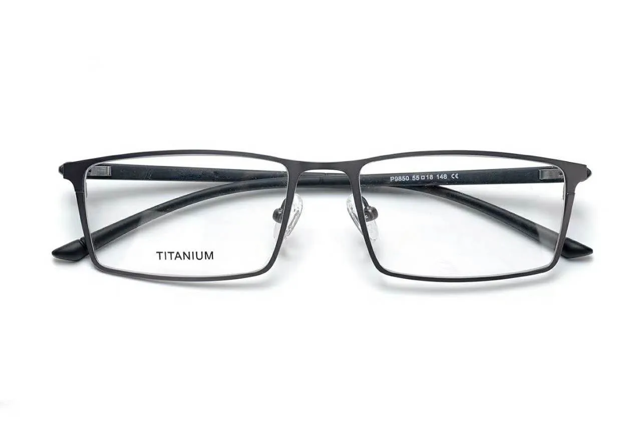 Glasses Frame Men Ultralight Square Myopia Prescription Eyeglasses Male Metal Full Optical Screwless EyewearP9850 | Аксессуары для