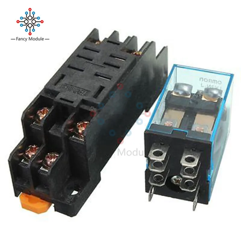 Катушка питания реле 12 В DC миниатюрное DPDT 8 контактов 10A 240VAC LY2 JQX-13F с PTF08A гнездо |