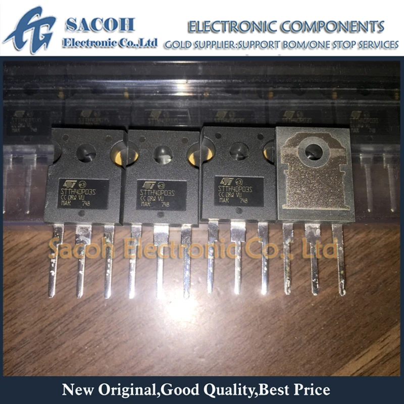 Free shipping 10Pcs STTH40P03SW STTH40P03S STTH40P03 40P03 TO-247 40A 300V Fast Recovery Rectifier Diode