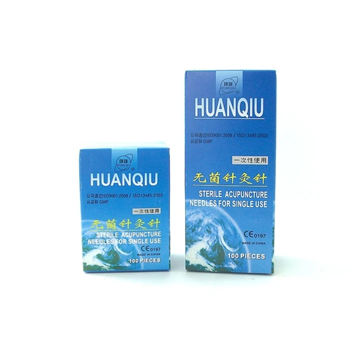 1000 игл (10 коробок) Huan Qiu стерильные одноразовые иглы иглоукалывания медная ручка
