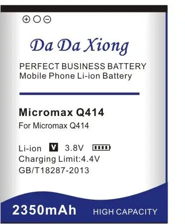 Высококачественный аккумулятор 2350 мАч Micromax Q414 для телефона Q414|Аккумуляторы