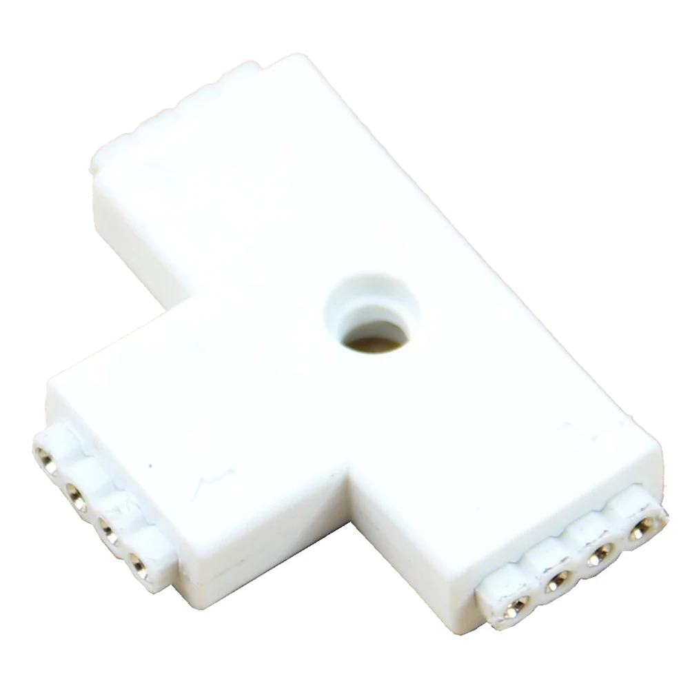 GSFY-1pc белый RGB Т-образный 4 контакта 3-сторонний разъем адаптер для 3528 5050