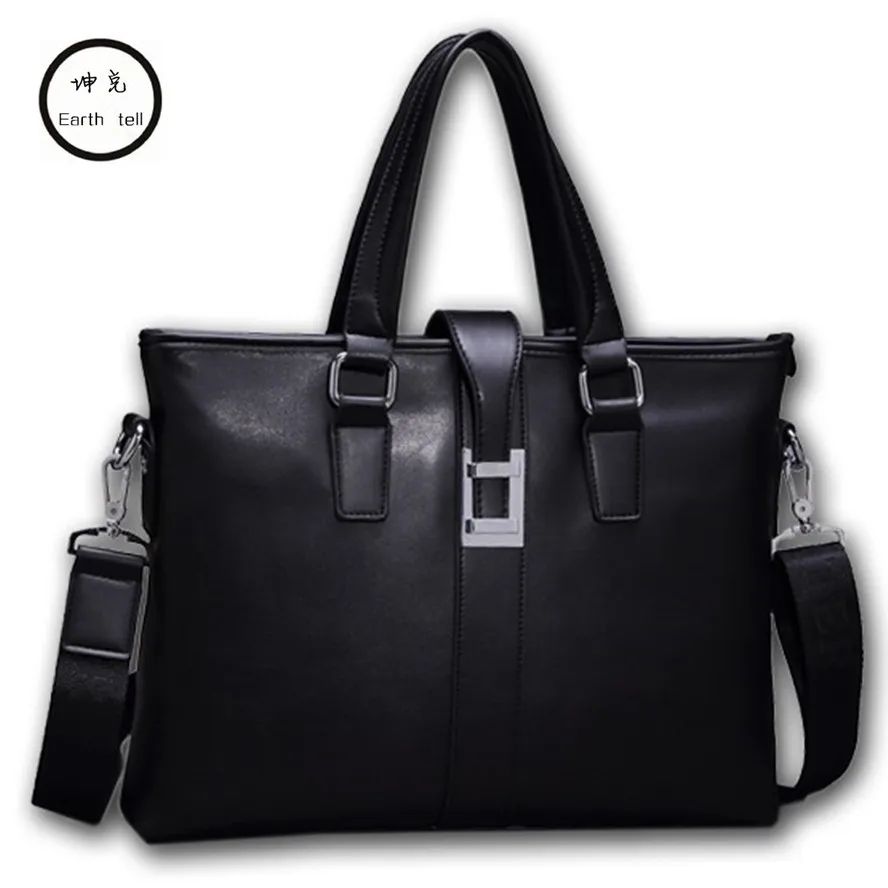 KUNDUI Autumn New Design Men's Briefcase Satchel Bags For Men Business Fashion Shoulder Messenger Travel Laptop PU Leather Bag