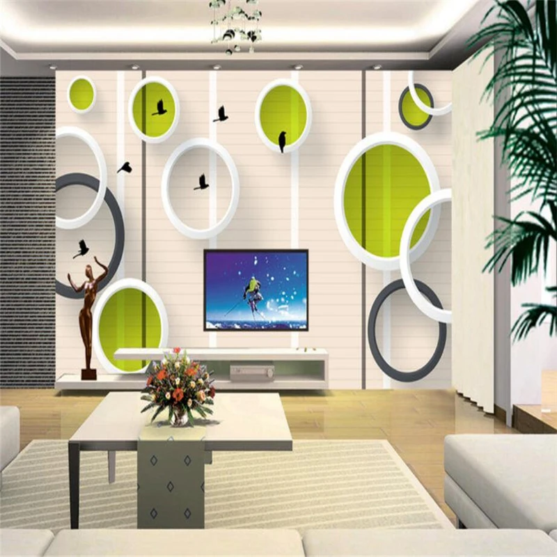 

Modern Wallpapers 3D Stereoscopic Circle Birds Photo Wallpapers Wall Murals for Living Room Background Wall Papers Home Decor