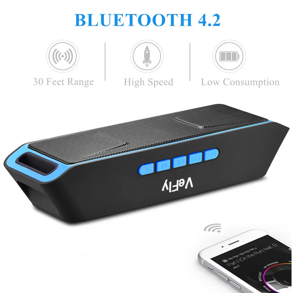 Автомобильная bluetooth Колонка VeFly портативная музыкальная колонка с mp3