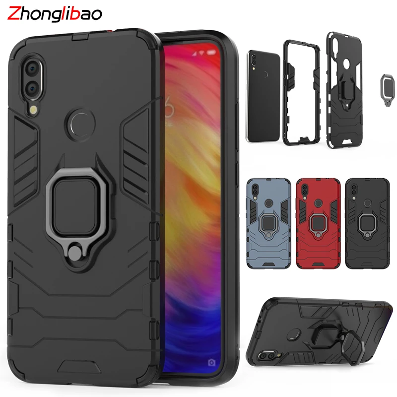 Чехол для Redmi Note 7 магнитный автомобильный держатель с кольцом подставкой