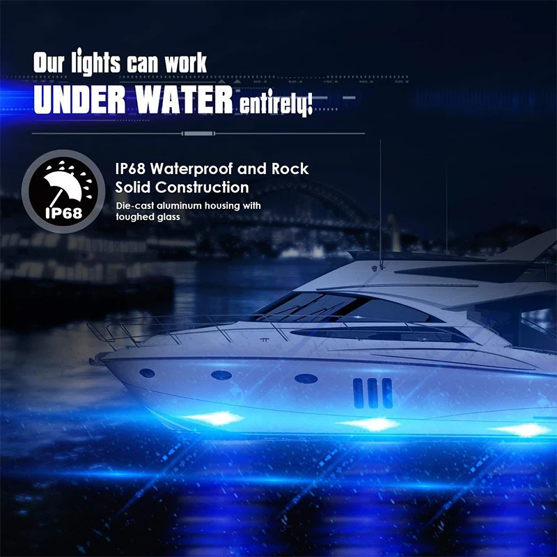 CNSUNNYLIGHT автомобильные RGB светодиодные Rock огни с Bluetooth контроллером разноцветные