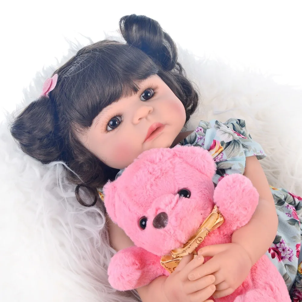 55 см полностью силиконовая кукла corpo bebes sReborn для девочек виниловая новорожденных
