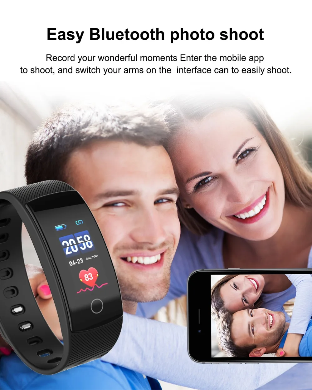 Timethinker Bluetooth Smart Bracelet Fitness Watch Reloj Wristband Blood Pressure Heart Rate Monitor QS80 Plus pk Y5 Smartband |