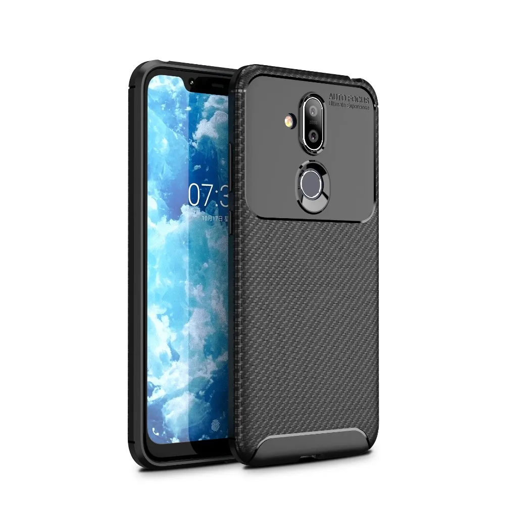 Мягкий силиконовый чехол из ТПУ и углеродного волокна для Nokia 7 1 6 Plus 2 3 5