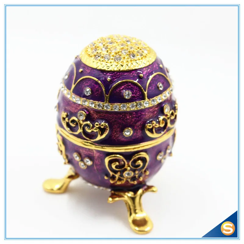 Новые эмали металлический фиолетовый яйцо Форма шкатулка подарок scj2017|box gift|box boxbox