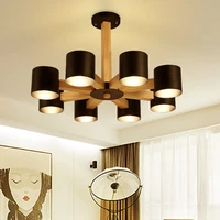 e27 bulb retro wood light pendant chandelier metal and wooden pendant lights simple natural wood hanging lamps