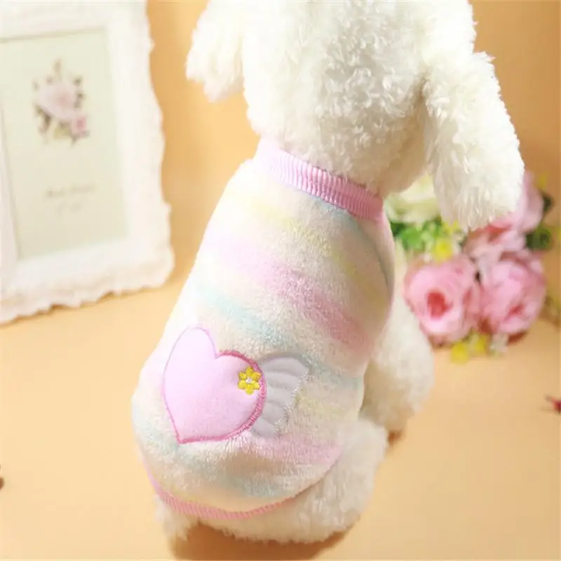 Dog Teddy Cat Soft Warm Small Coat Puppy Pet Clothes Fashion Double Thick Milk T Shirt Cheap Apparel |