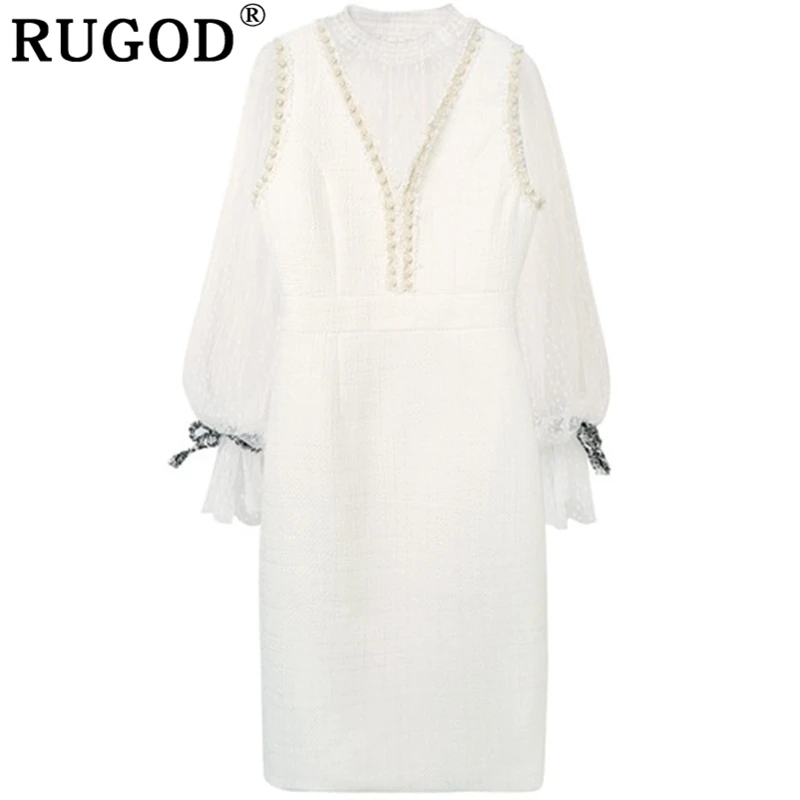 Женское платье-карандаш RUGOD с глубоким вырезом и кружевной кромкой 2019 | Женская