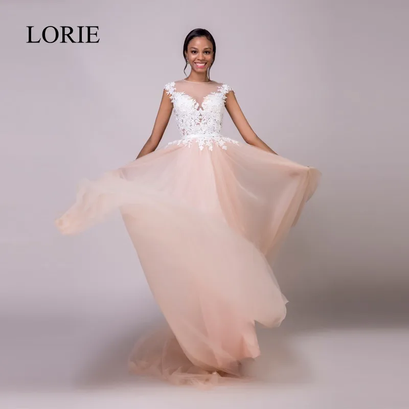 LORIE обнаженное свадебное платье Пляжное с рукавами крылышками Винтажный