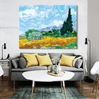 Голландский художник Винсент Ван Гог-Пшеничное поле с кипарисами, постер с принтом на холсте, настенная живопись для гостиной, домашний декор
