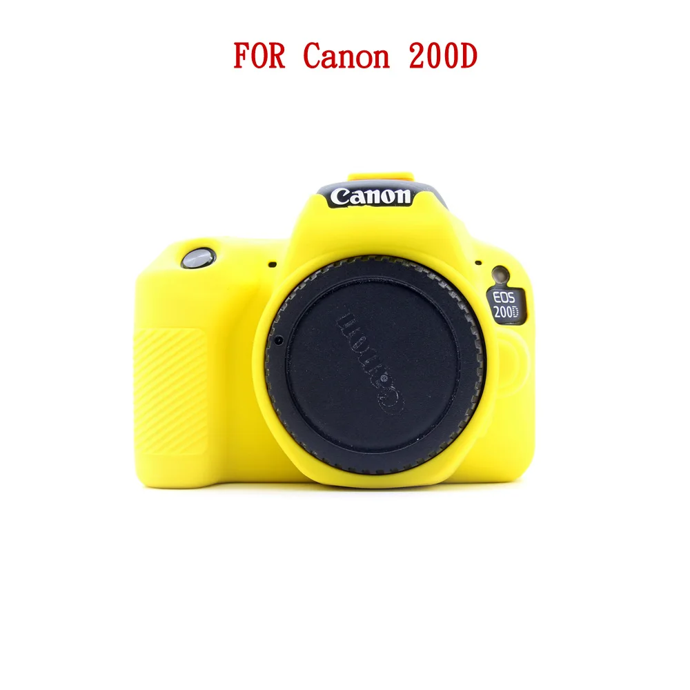 200D Yellow Силиконовый чехол для Canon EOS 6D 80D 77D 70D DSLR камера корпус 5D Mark IV 5D4 6D Mark II 200D 1300D 1500D мягкий протектор - Цвет: 200D Yellow