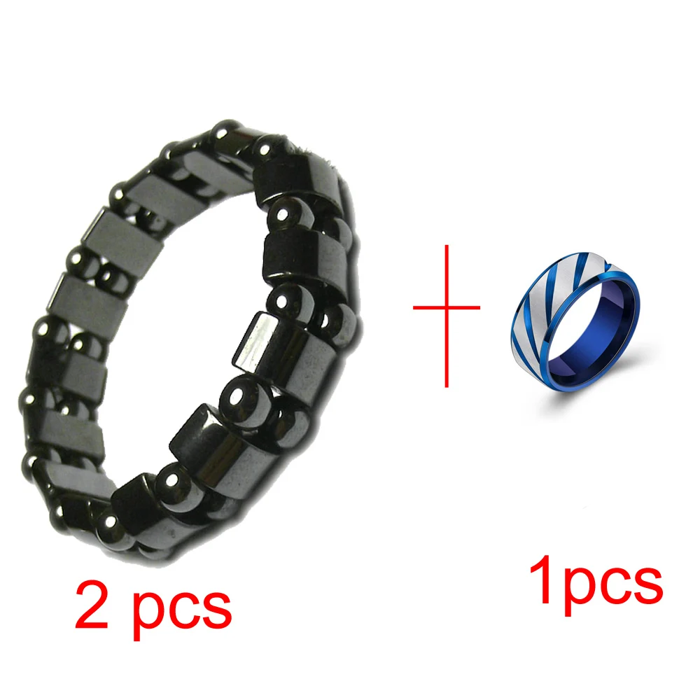 2 Bracelet and blue Фитнес-браслет для потери веса биомагнитное магнитное кольцо Здоровый Уход на запястье продукты для похудения черный камень тонкие браслеты - Цвет: 2 Bracelet and blue