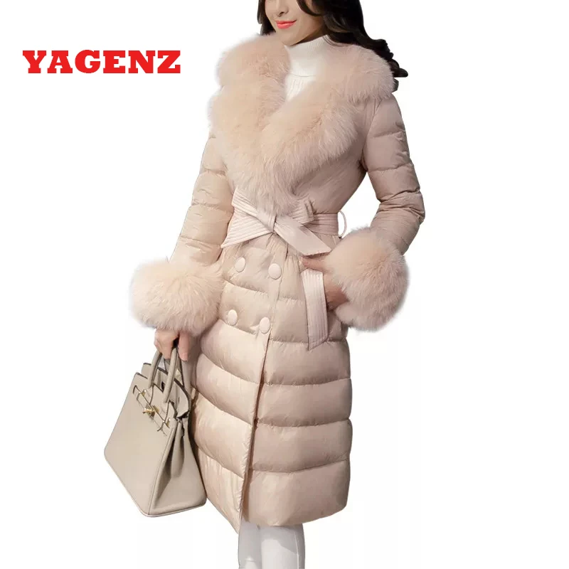 Женское облегающее пальто на белом утином пуху элегантная зимняя куртка Ms в