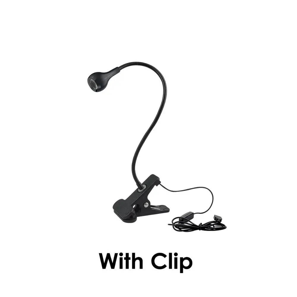 Black With Clip Светильник с зажимом, настольная лампа, USB мощность, прикроватные лампы для спальни, кабинета, Декор, гибкий светодиодный светильник для чтения, рабочий Настольный светильник - Цвет абажура: Black With Clip