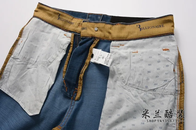 Billionaire Italian Couture jean men's 2016 new style autumn and winter fashion comfort embroidered trouser free shipping | Мужская