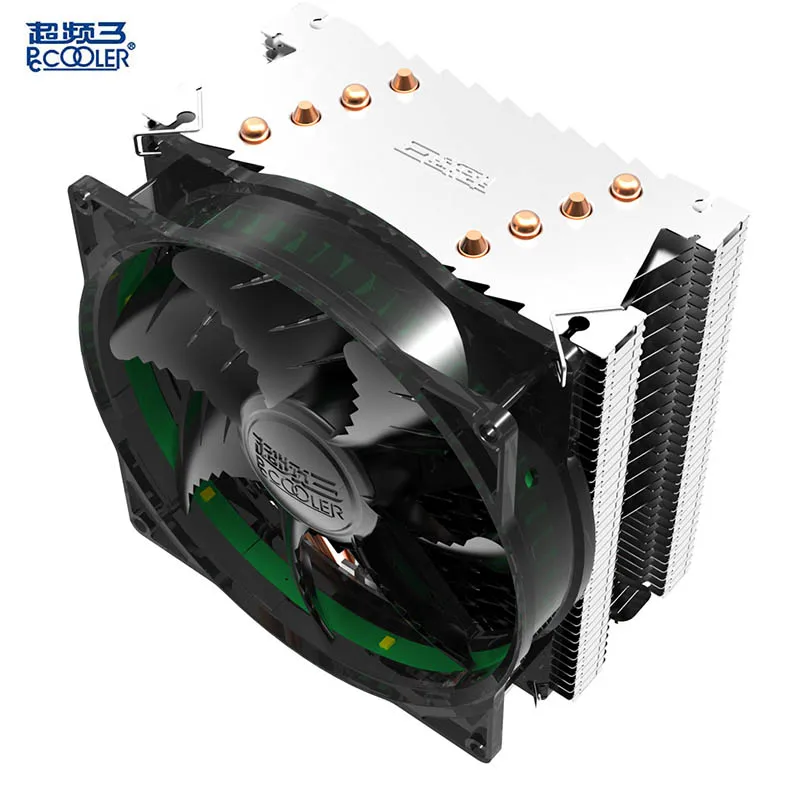 Pccooler X4 4 Heatpipe кулер для процессора 12 см светодиодный 4-контактный вентилятор для Intel 115X2011 AMD AM4 радиатор охлаждения процессора 120 мм тихий вентилятор для ПК