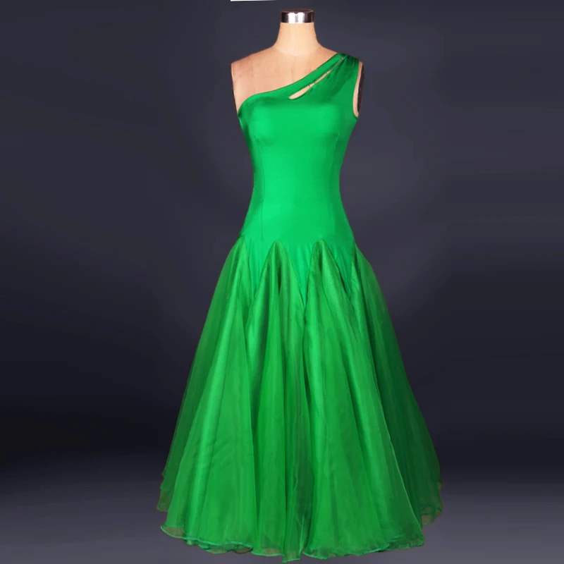 New adult female One Shoulder Sleeveless Performance Dance Costumes ballroom dancing dress Modern dance Waltz tango foxtrot |