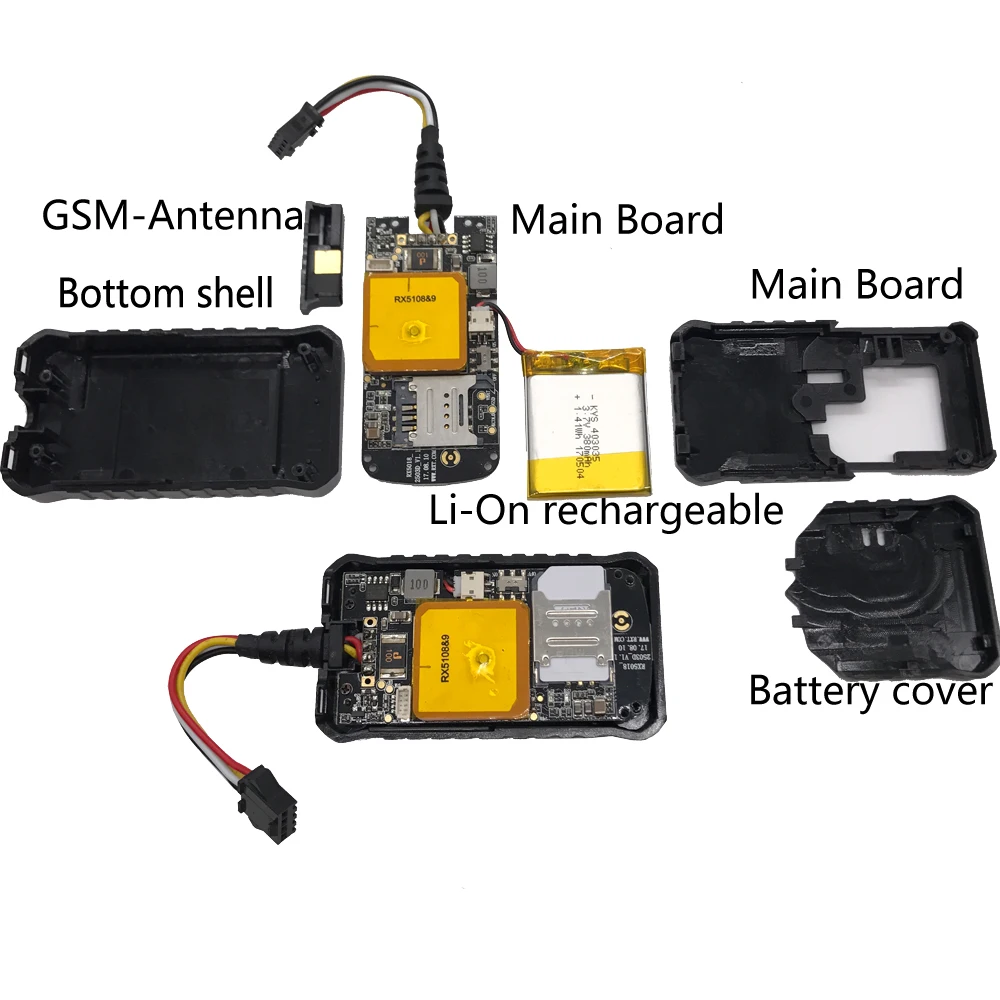 Мини водостойкий встроенный аккумулятор GSM gps трекер RX5018 для автомобиля