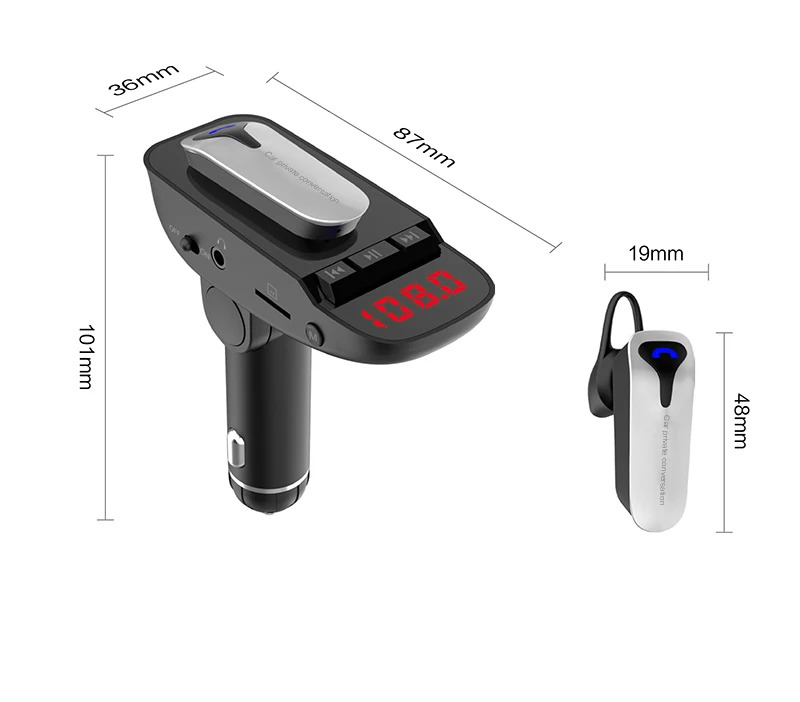 Громкой связи FM передатчик Bluetooth гарнитура беспроводной MP3 радио адаптер