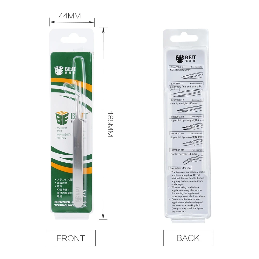 

1Pcs Anti rust Steel Curved Tweezers Stainless Steel Nipper Extension Eyelash Tweezers Picking Nail Art Tool BST-19L