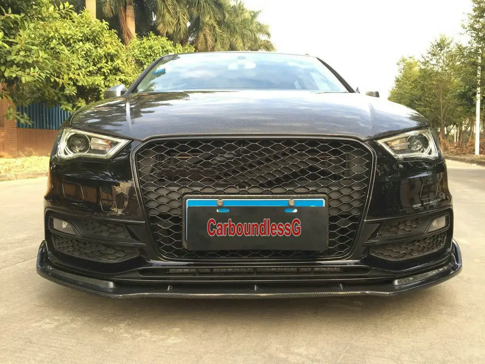 S3 Front Lip carbon fiber Body kit Spoiler Wing lip auto car front For A3 Sport Sedan Bumper 2017 2018 years bodykit | Автомобили и