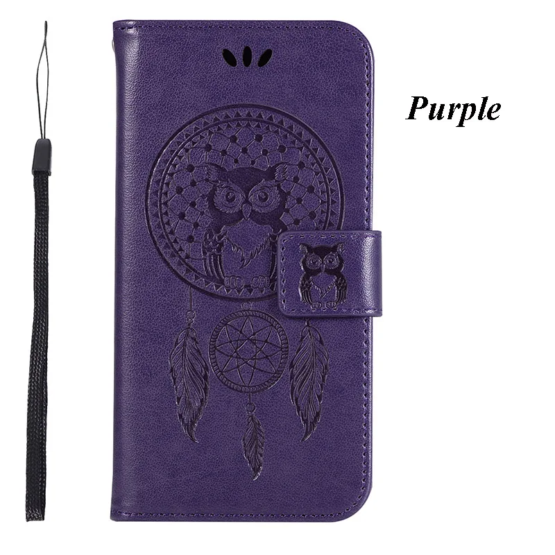 Purple Чехол для телефона Xiaomi Redmi S2 5,9", Чехол из искусственной кожи, 3D тиснение, Сова, ветровой колокол, откидной чехол, чехол для Xiaomi Redmi S2 s 2 RedmiS2 - Цвет: Purple
