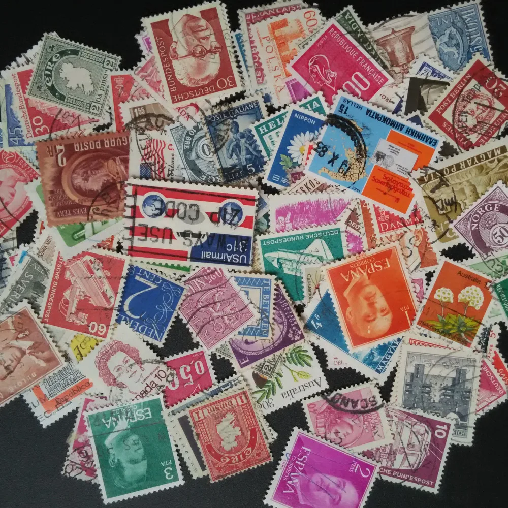 100 шт./лот бумажные винтажные почтовые марки Б/у Between1960 и 2000 для коллекции|postage