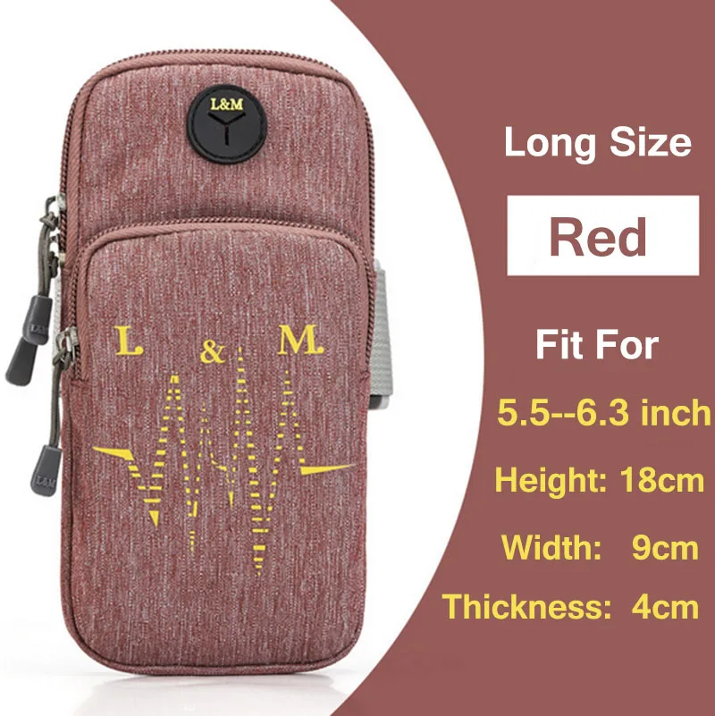 L size -- Red Спортивный Чехол-держатель для телефона для iphone X, Xiaomi, huawei, универсальный чехол для мобильного телефона Wiko, Doogee, samsung, чехол для телефона - Цвет: L size -- Red