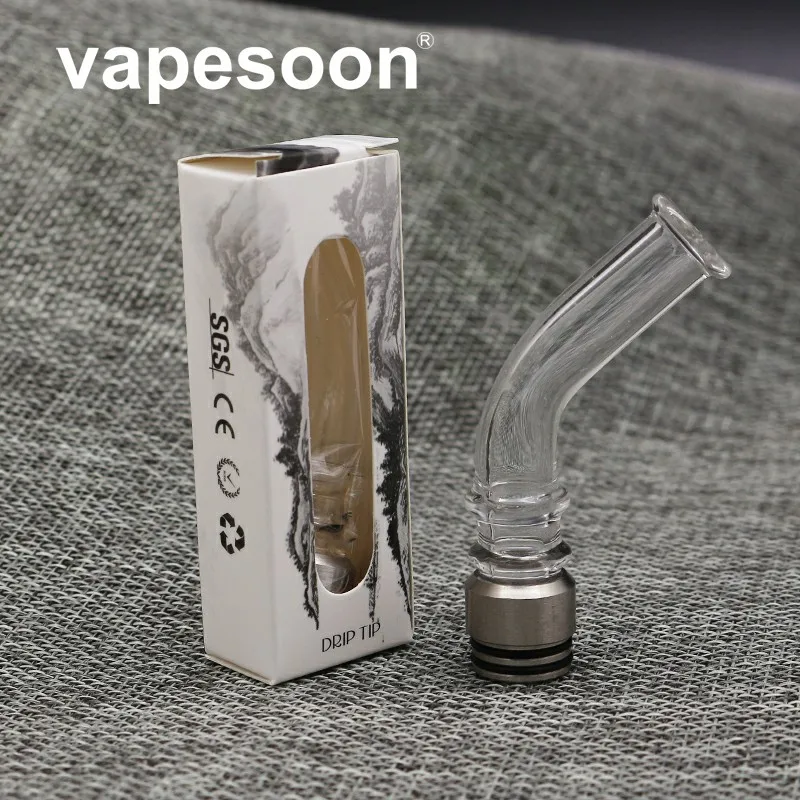 

VapeSoon Long 810 drip tip glass pipe mouthpeces glass drip tip Clear Bending drip tips for TFV8 /TFV8 Big Baby/TFV12 Atomizer