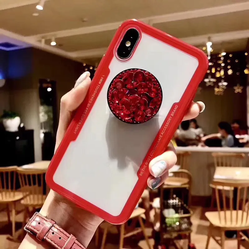 transparent Phones Case for Samsumg Galaxy Note 8 9 S8 S9 S10 Plus Cover Clean Silicone Anti-glass Drilling Air cushion bracket |