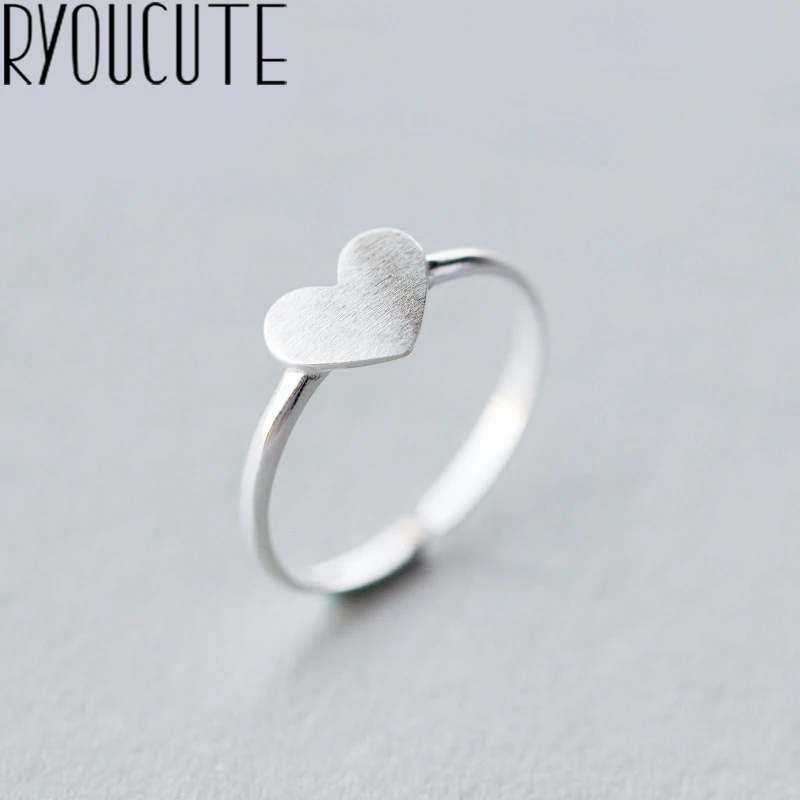 RYOUCUTE Настоящее серебряное цветное большое любовное сердце кольца для женщин
