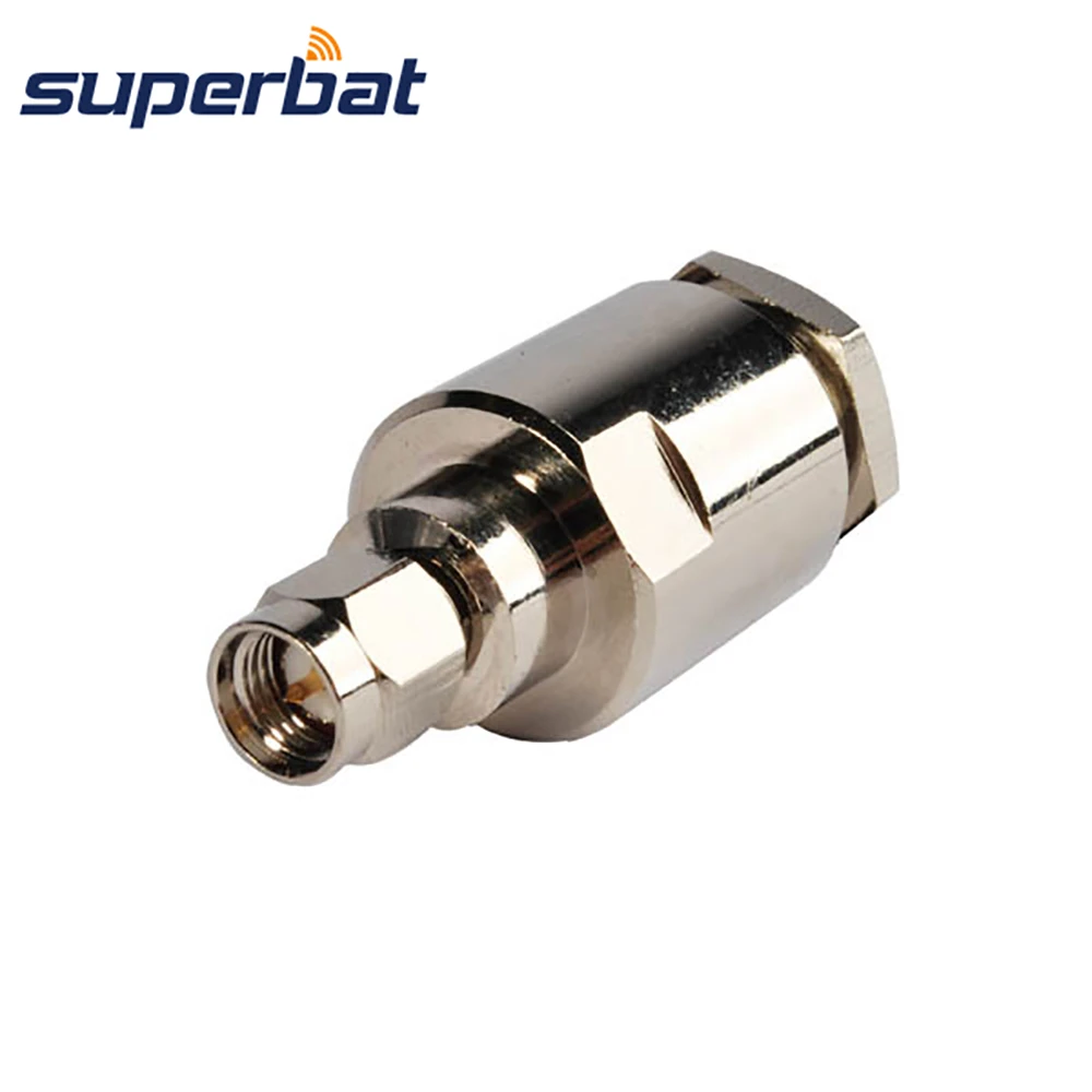Superbat SMA Male Straight Crimp Attachment Cable Mount RF Coaxial Connector 50 Ohm for Cable LMR400,RG213